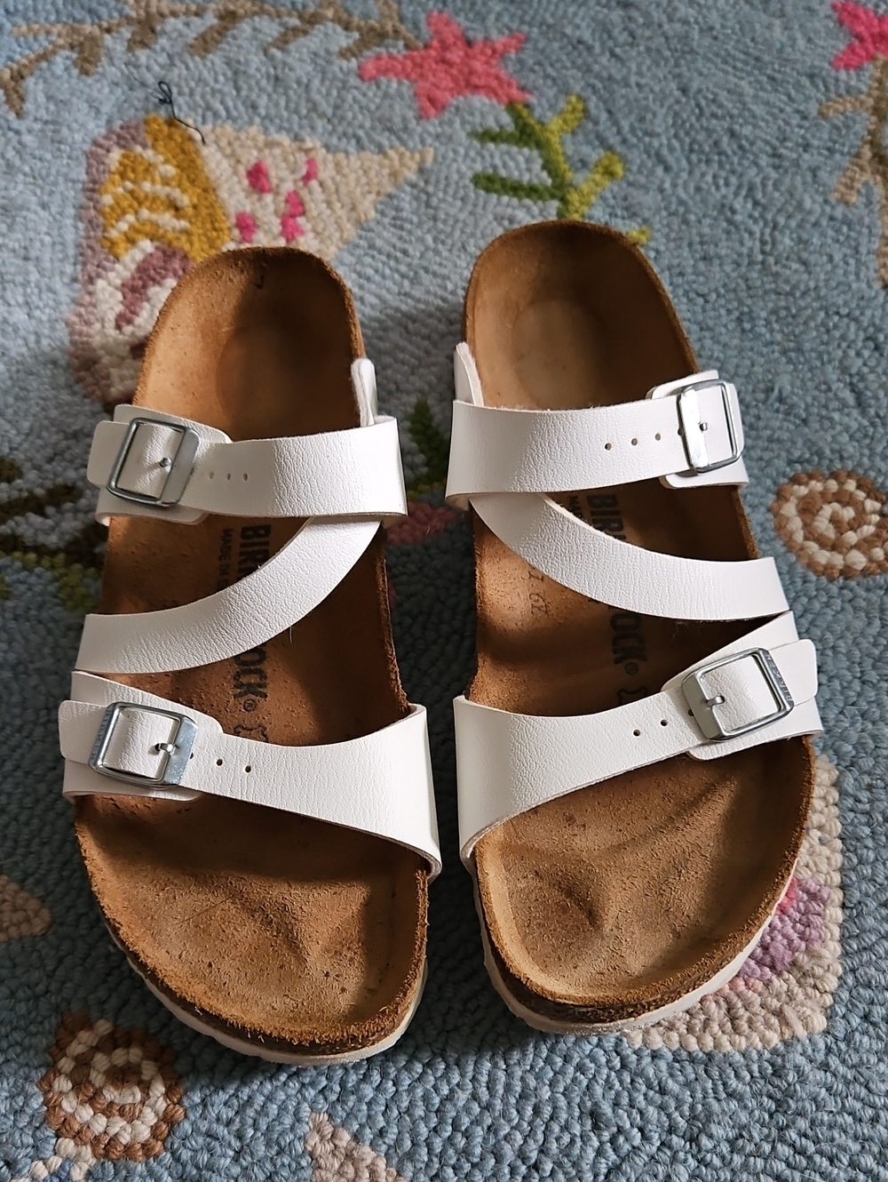 Birkenstock Franca White Triple-Strap Sandals